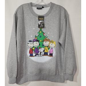 Snoopy and friends around christmas tree Sweatshirt' women's Large NWT